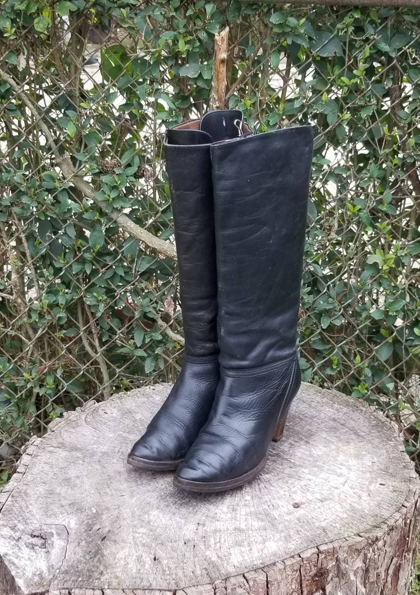 Sz 7.5 Vintage Genuine Leather Riding Boots by Thom Etsy