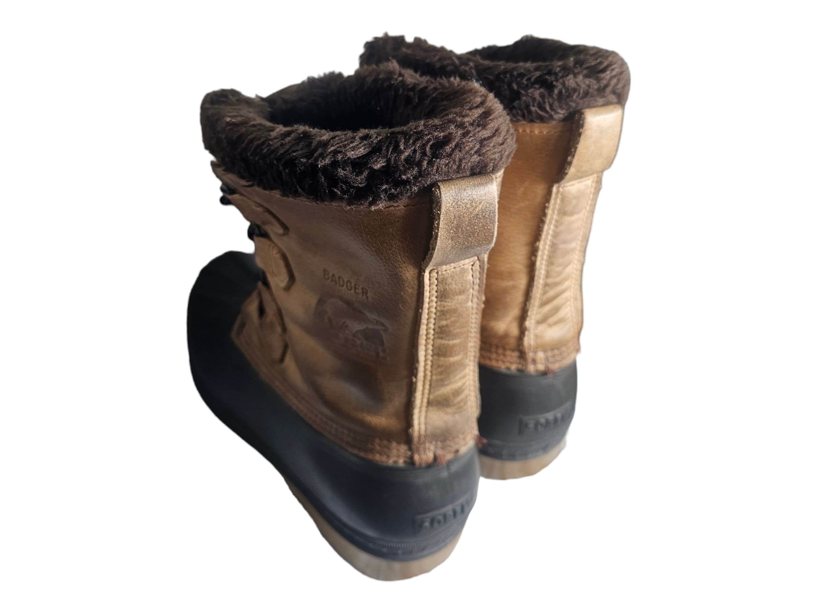 SOREL Badger Snow Duck Boots Mens 10 Leather Rubber Work  display picture 1