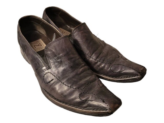 Mauro Alessi Genuine Leather Slip On Loafer/Size 7 Mens Dress Shoes