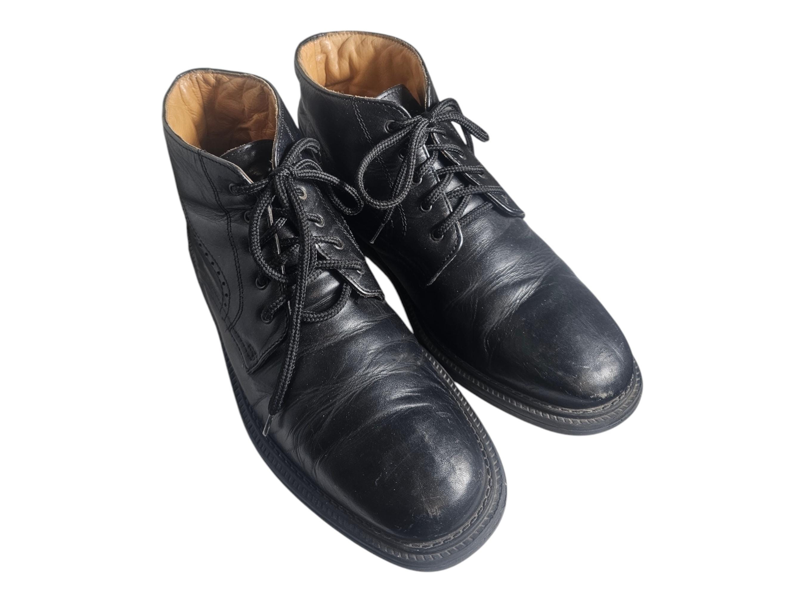 GRAVATTI Peccary Leather Lace Up Chukka Boots Italian Black 15950 Mens Sz 10.5 Tacna Men main image 2