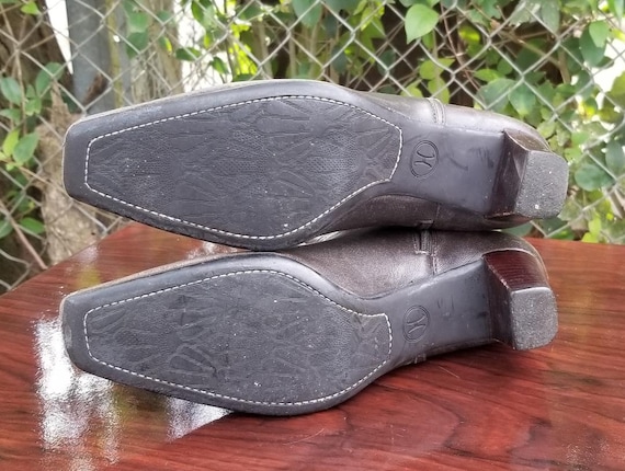 Sz. 6.5 Vintage Ankle Boots/Genuine Leather Zipp… - image 5