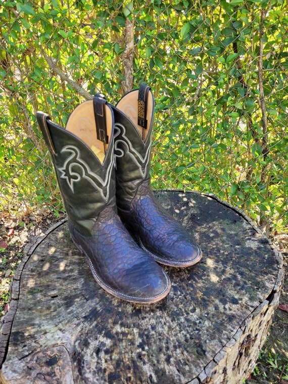 Mannen Vintage zwart lederen cowboy laarzen door Hondo laarzen - Etsy  Nederland