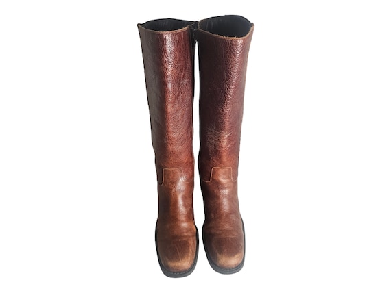 Nicole Maverick Brown Tall Riding Boots Braided D… - image 10