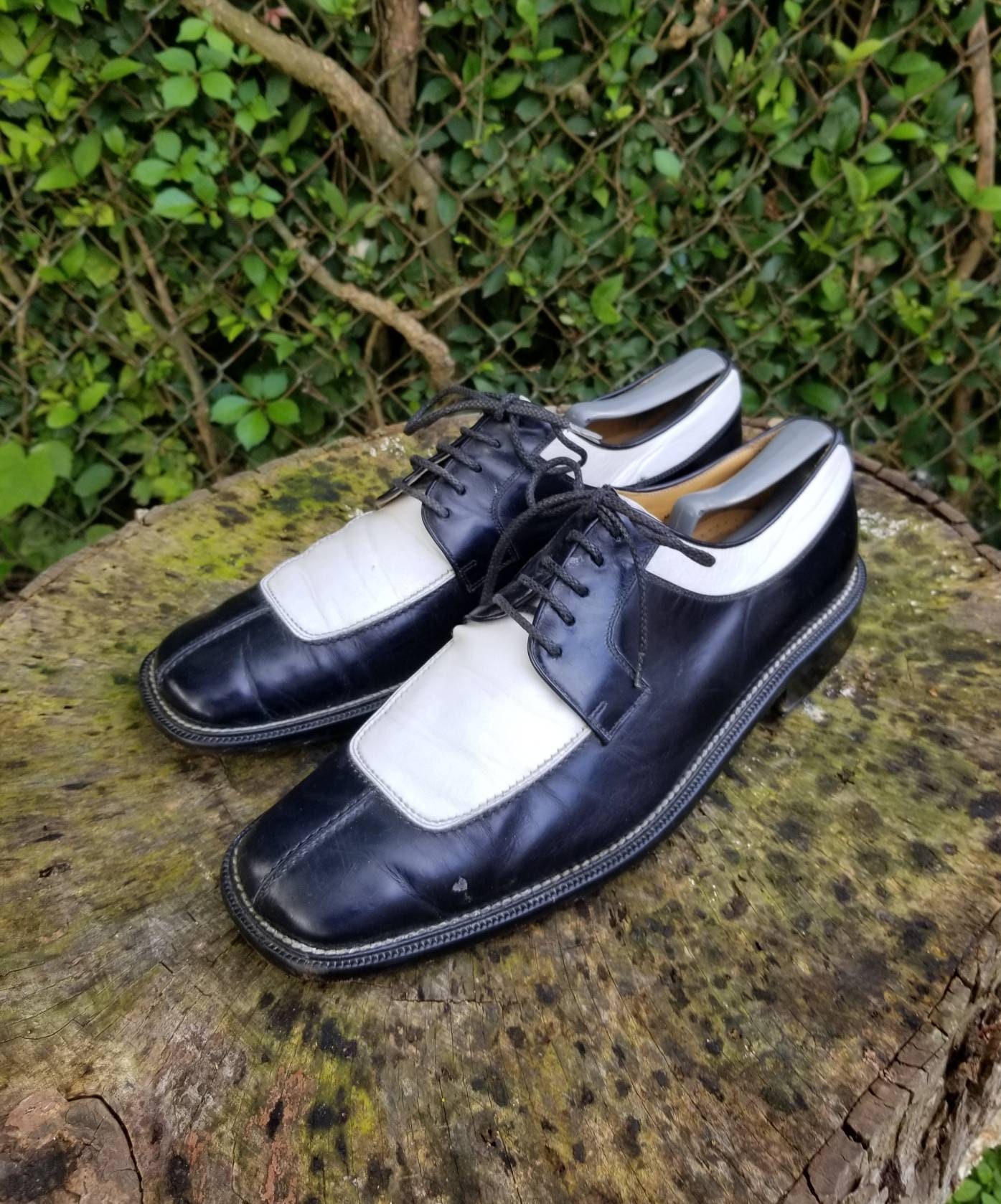 Vintage Magnanni Men’s Woven Leather Lace Up Shoes Magnanni Lace up Two Tone Leather 9.5M Oxford main image 3