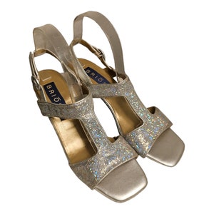 High Heel Women Sandals Metallica Laminate Leather By Brioso/Summer Beach Wedding Dress Shoes Size 8