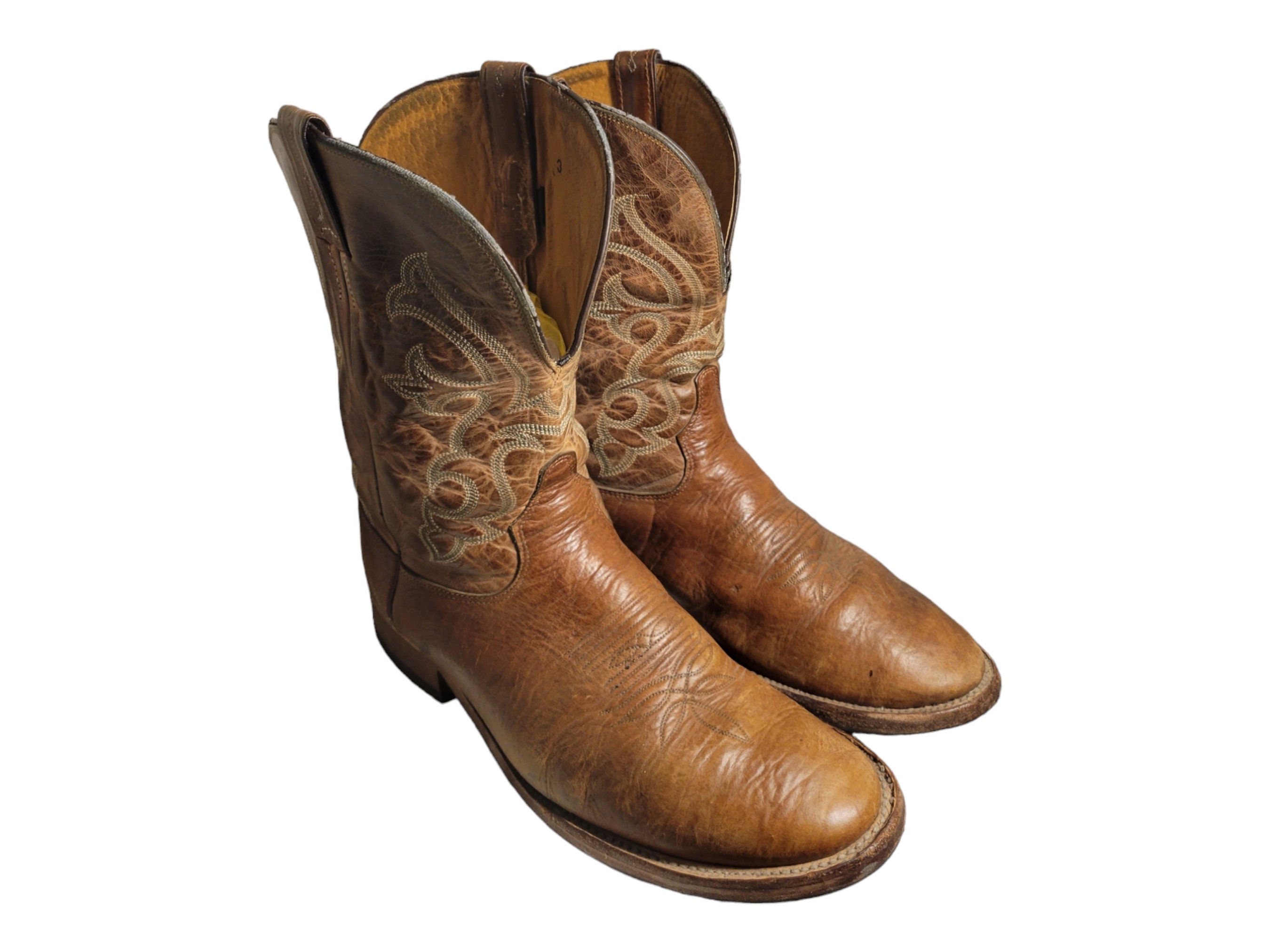 Tony Lama Men’s 7941 Cognac Conquistador 11 D Leather Western Cowboy Boots EUC Tony Lama Cognac Conquistador Shoulder | Mercari main image 3