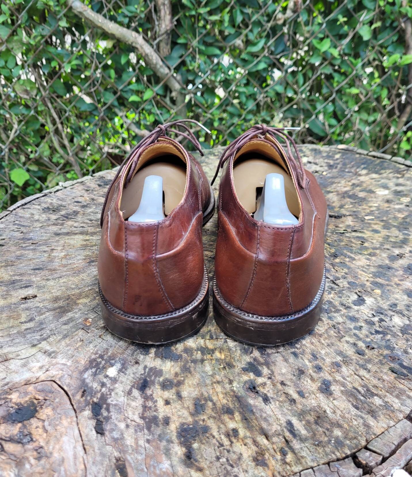 Vintage Johnston & Murphy Cellini Brown Leather Brogue Shoes 