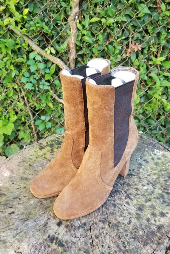 Vintage Chelsea Stretch Gore Chunky Platform Boot… - image 6