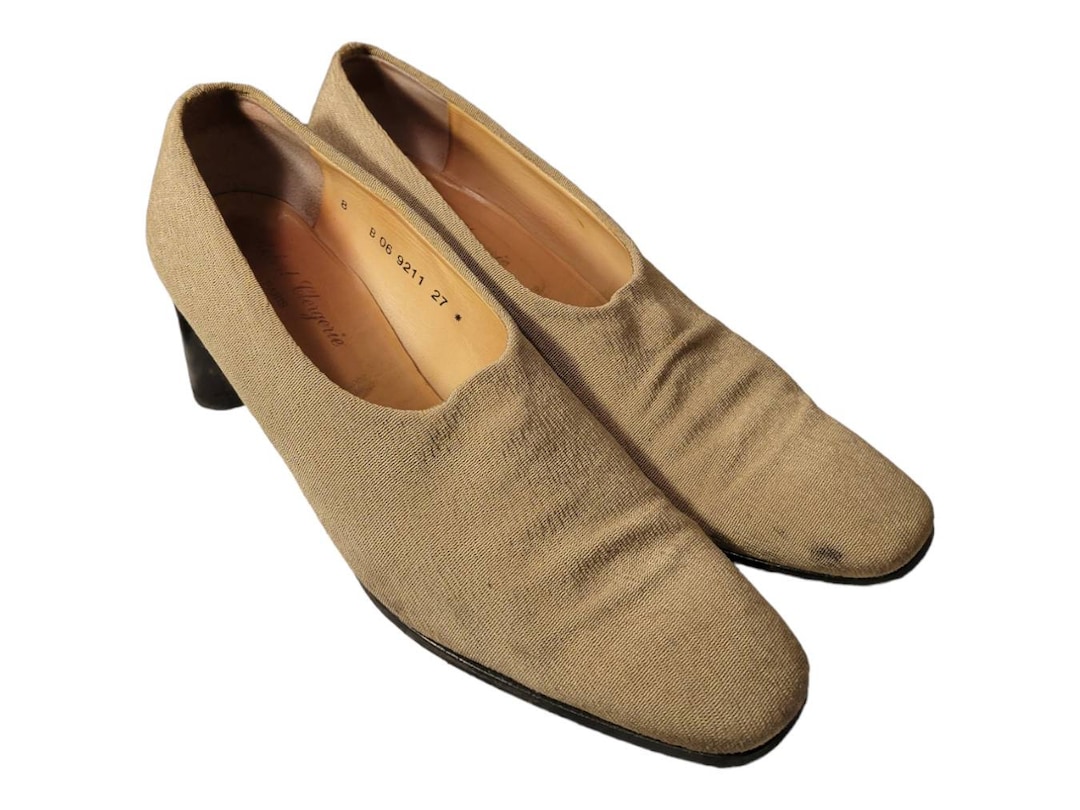 Vintage Robert Clergerie Gold Fabric Pumps Made in France Size