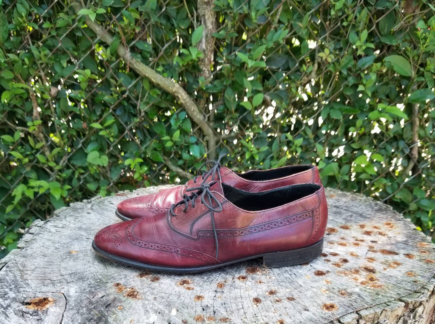 Sz 8 Vintage Johnston and Murphy Leather Oxford Wingtip - Etsy