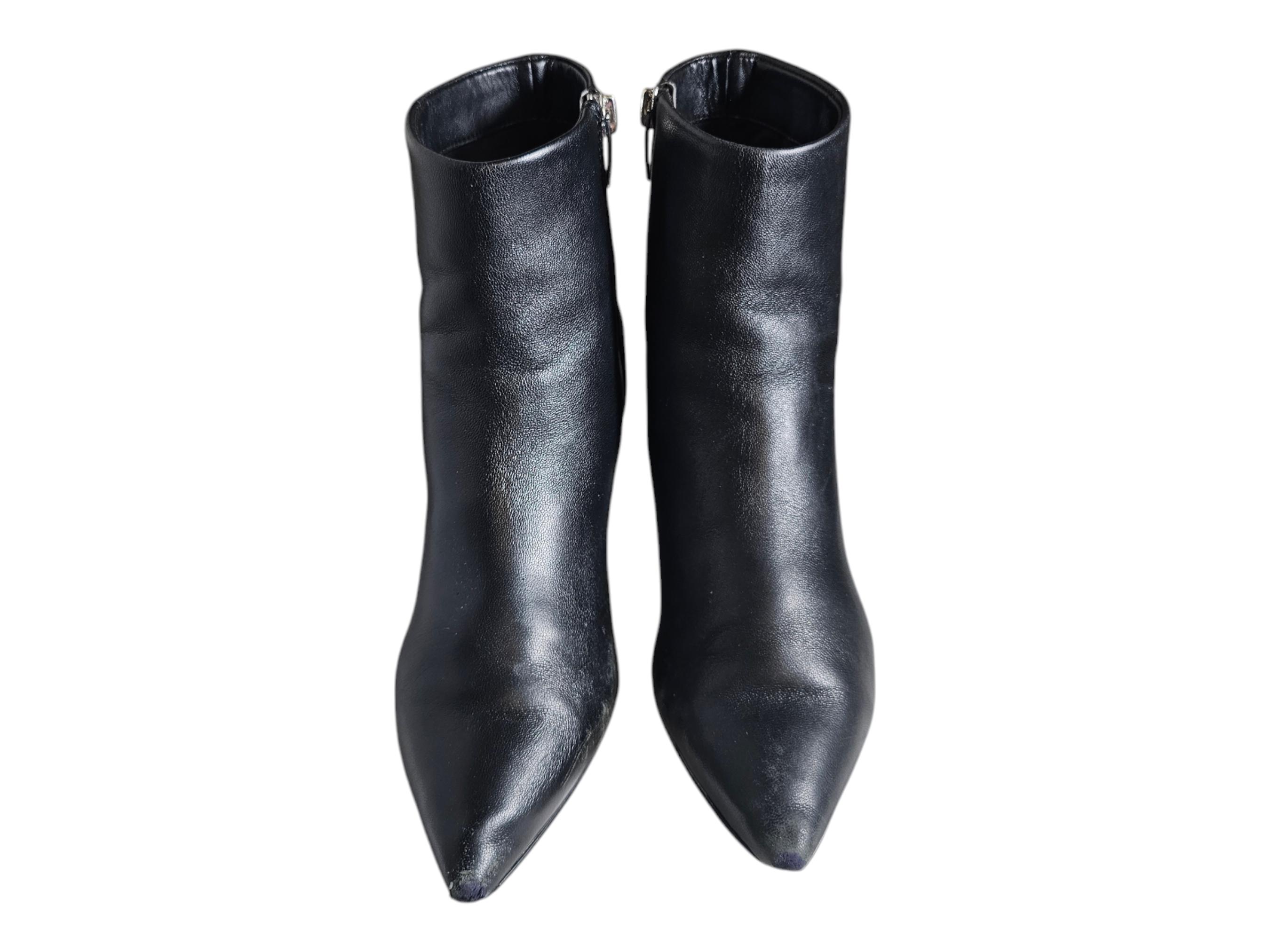 Escarpins Marc Fisher Bout Ouvert Lacets - Cuir Verni Noir, Talon Aiguille Haut - Taille 6 Occasion