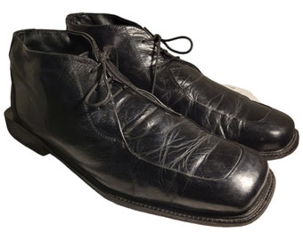 SCHÖN! Herren PSF Schuhe FRTELLI Split Toe Oxfords 12 M schwarzes Leder