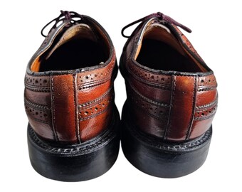 British Walkers Brown Leather Wingtip Derby Shoes Vintage 