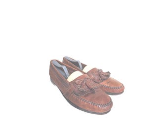 Johnston & Murphy Signature Kiltie Tassel Brown Loafer Dress Shoe Men 11 N