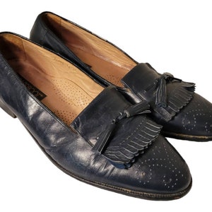 Brass Boot Handmade Leather Tassel Kiltie Slip On Loafer Men Size 11