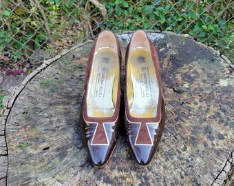 Scarpe vintage in pelle marrone Bruno Magli Taglia italiana