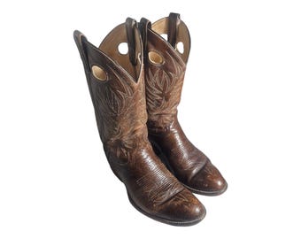 Botas vaqueras de cuero para hombre Dan Post, estilo vintage de los años 90, talla 9.5 D, color marrón.