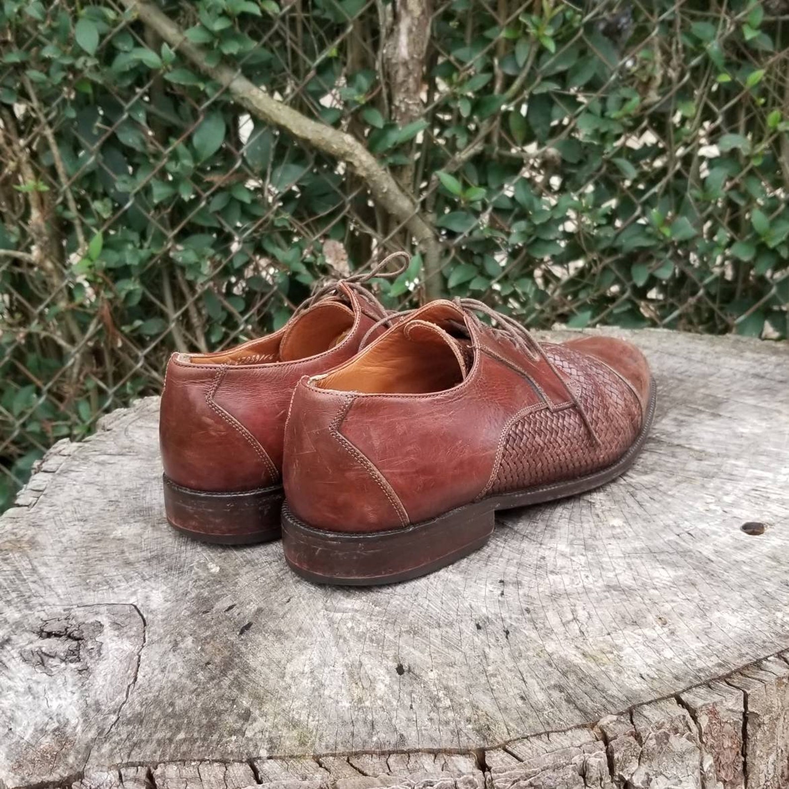 Vintage Bostonian Florentine Italian Woven Mens Oxford Shoes/ - Etsy