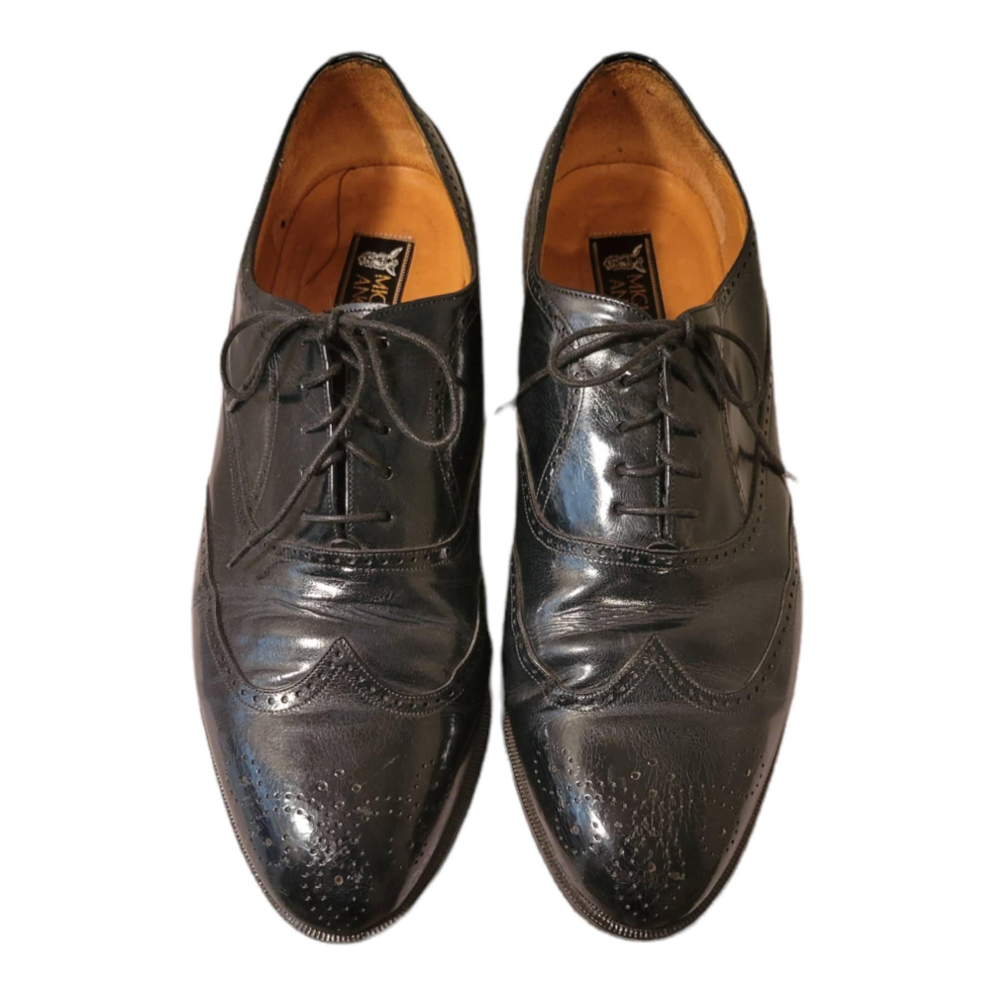 Vintage  Blue Wingtip Men\'s Dress Shoes By Miguel Angel/Size 11.5 Lace Up Vintage Blue Leather Wingtip Dress Shoes - Miguel Angel  main image 3