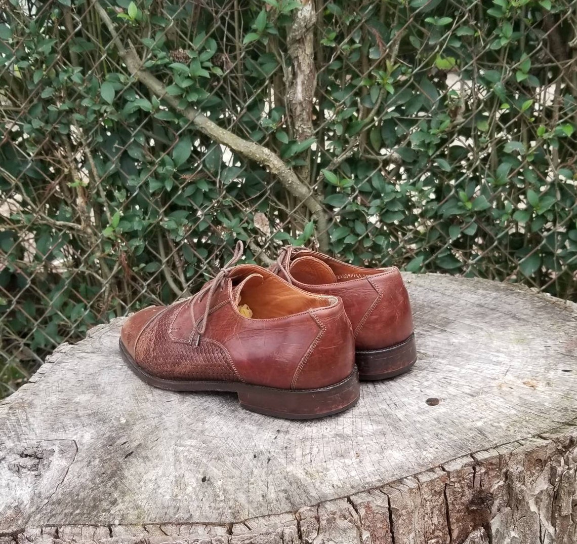 Vintage Bostonian Florentine Italian Woven Mens Oxford Shoes/ - Etsy