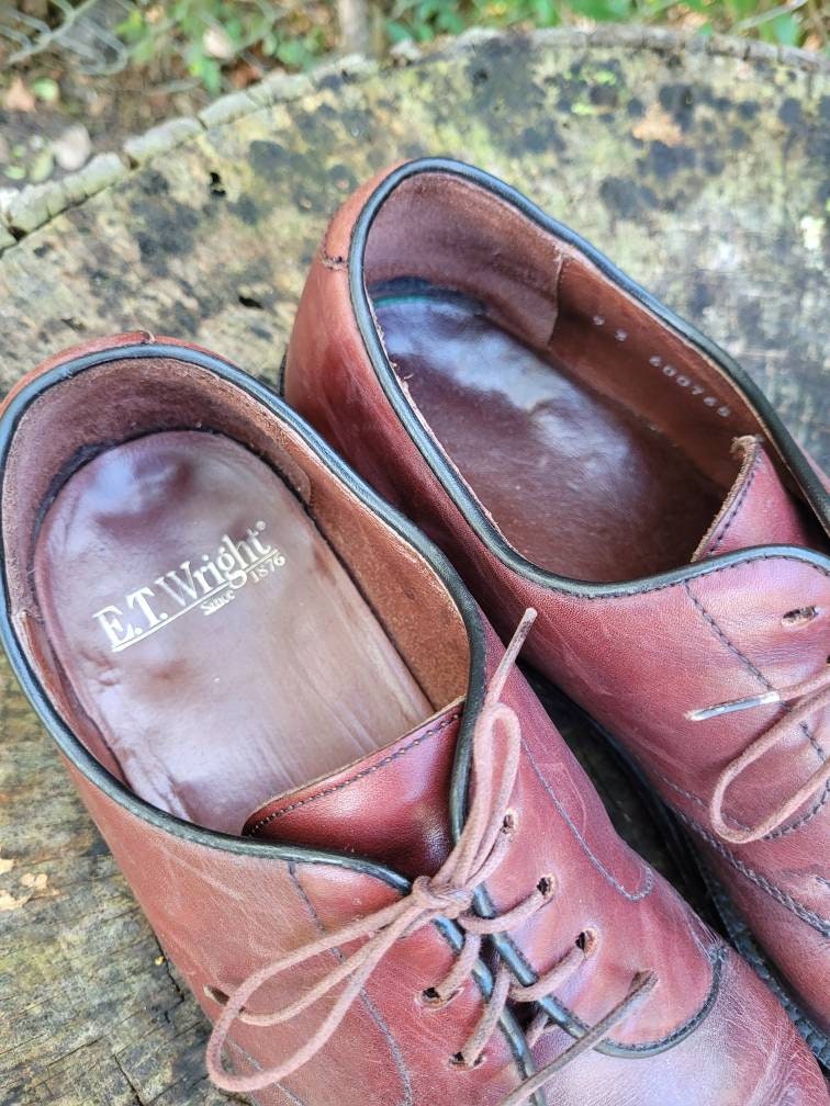 E.T. Wright Vintage Burgundy Oxford Dress Shoes Leather Lace Up Mens 11 ET Wright Shoes Mens 10 Oxford Dress Leather Formal Classic  main image 2