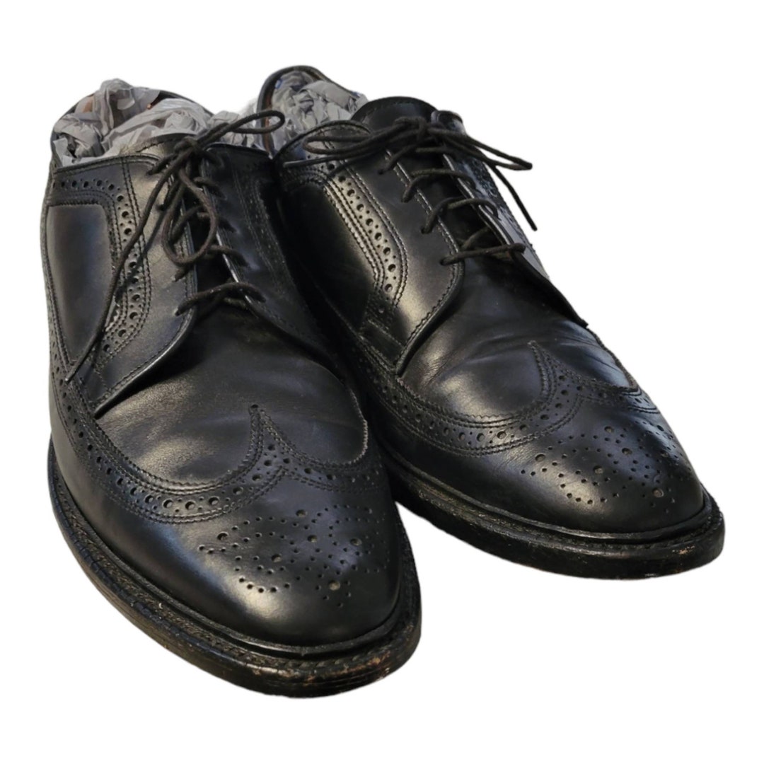 Allen Edmonds Mens 8 E McClain Oxfords Black Wingtips Brogues Dress Shoes Allen Edmonds Mason Reserve Wingtip Derby Dress Shoe Navy  main image 4