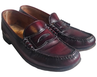 1980s DEXTER WOMENS VINTAGE 10.5B Burgundy Penny Loafers Slip On