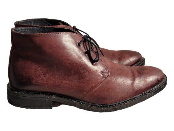 Alfani Lombard Purple Oxblood Leather Lace up Chukka Ankle  display picture 2