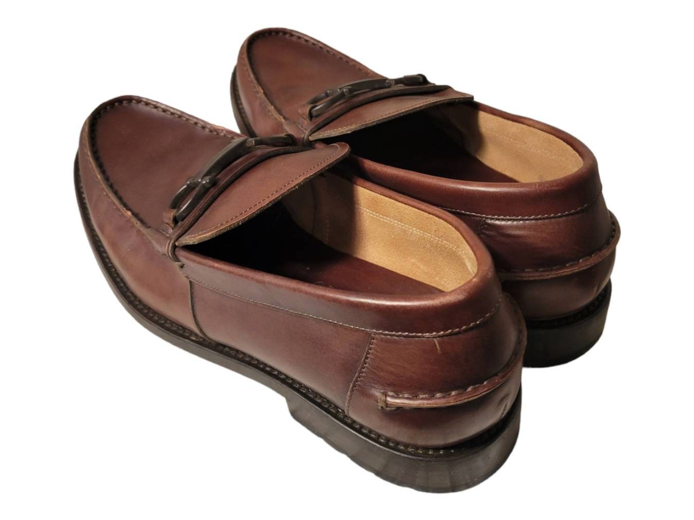 Salvatore Ferragamo Brown Leather Gancini Lug Sole Loafers 