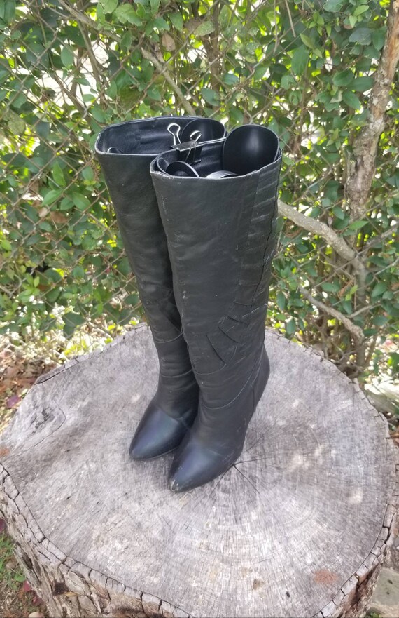 Sz 6 Vintage Hign Heel Boots/Genuine Leather GoGo
