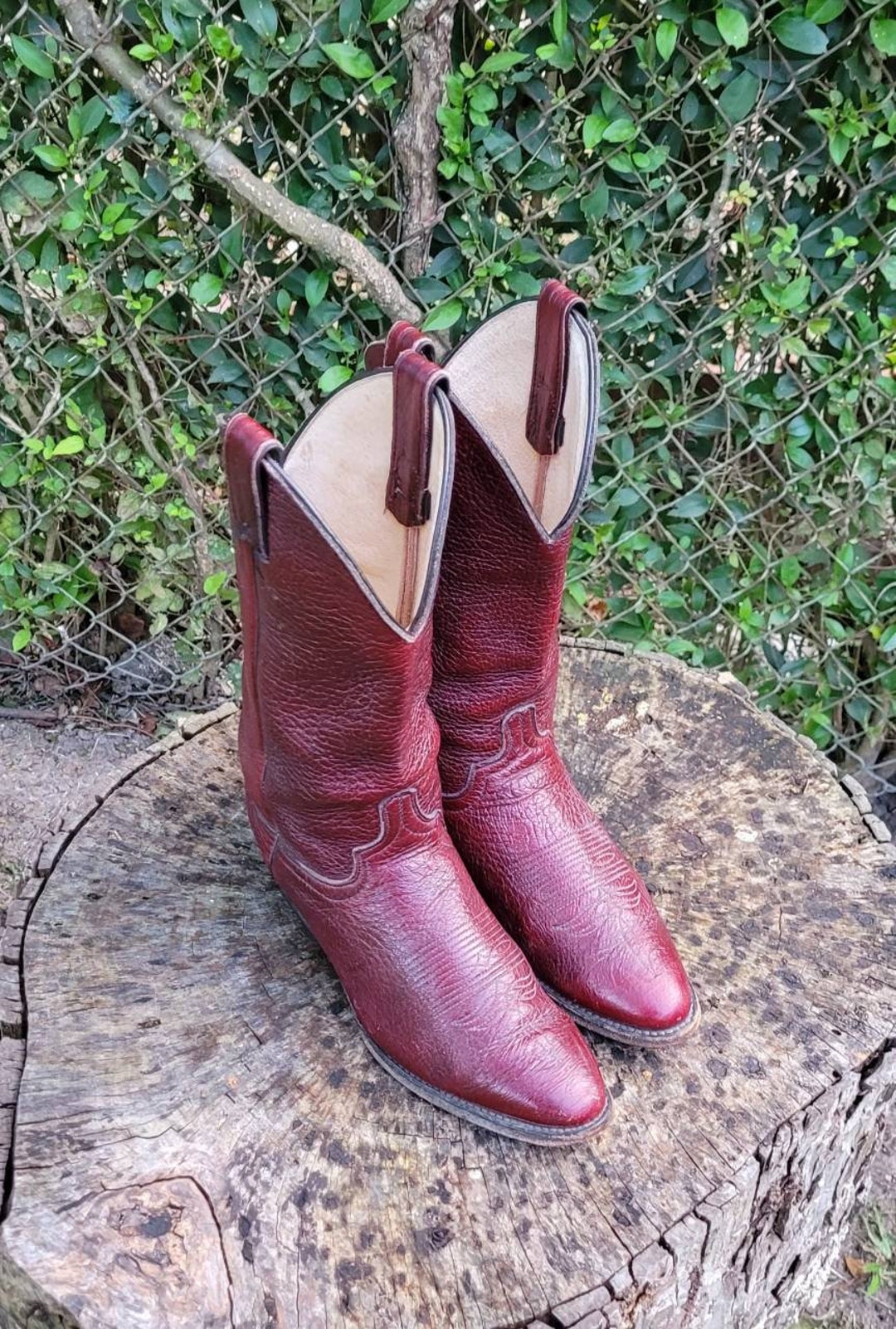 Men Burgundy Cowboy Boots Size 7D 554073by Abilene/go Etsy
