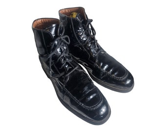 TODS Patent Leather Lace Up Ankle Driving Boots Italy Size: EU 40/US 7