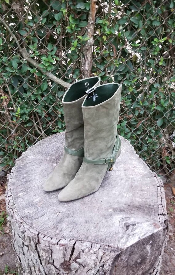 Sz 7.5 Vintage Ankle Boots/Genuine Leather Suede H
