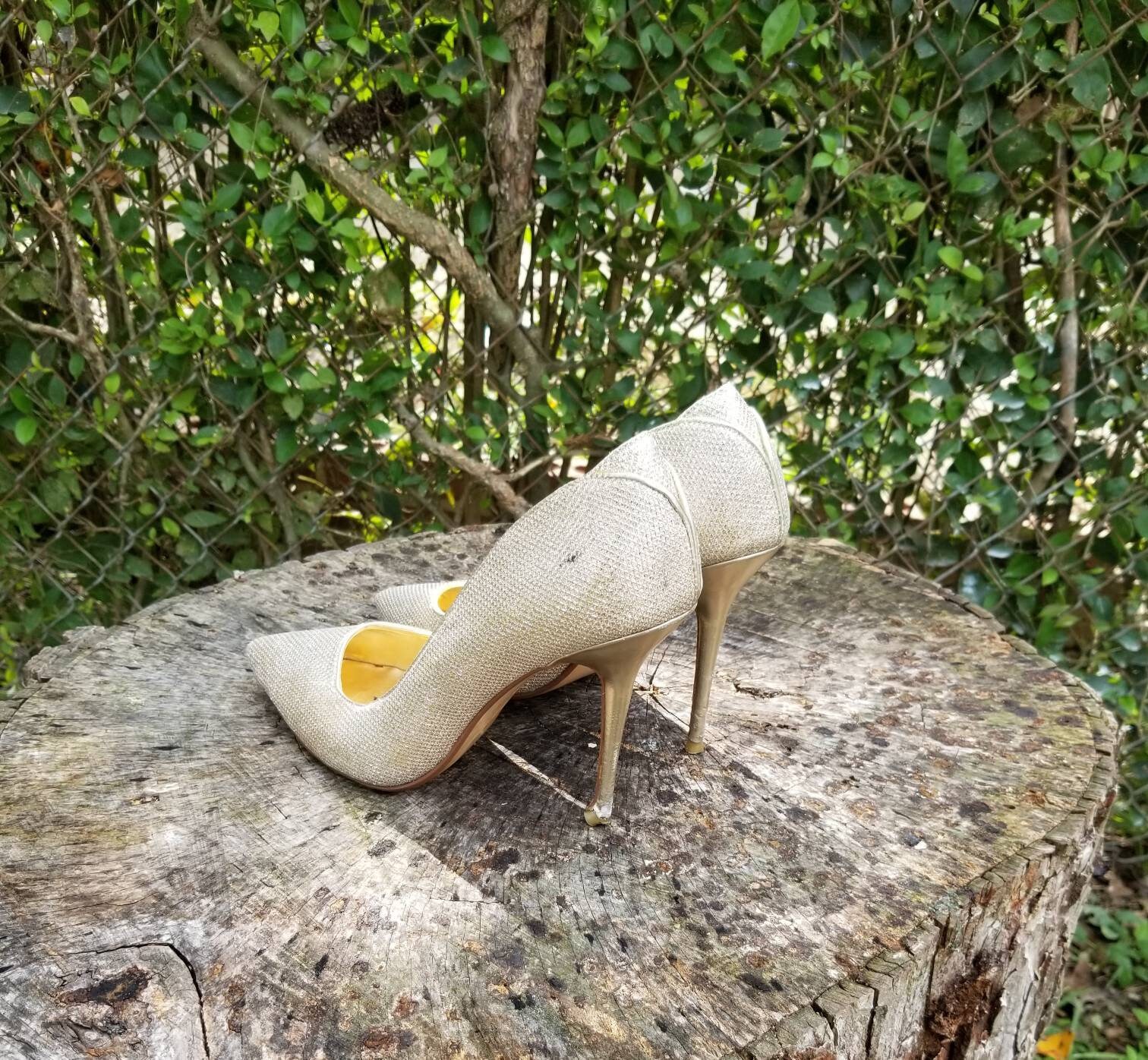 Vintage DUNE LONDON Gold Beaming Di Glitter Courts Pumps Etsy Canada