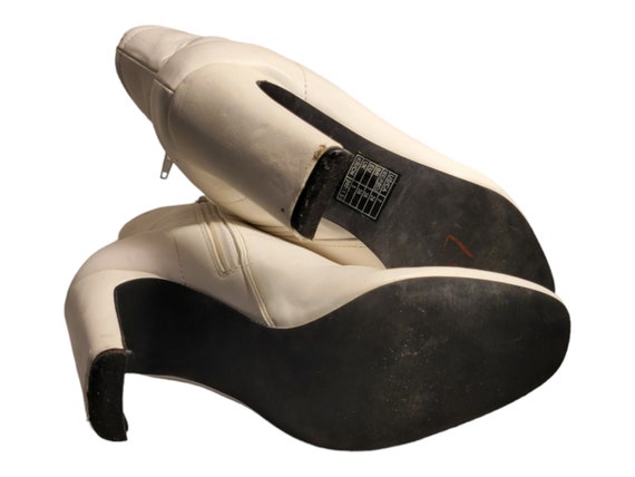 Botines blancos vintage botas cortas con cremallera tama o 7
