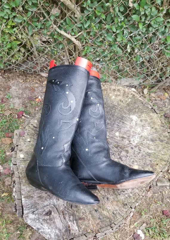 Sz 7.5 Mia Studded Mid Calf Western Style Boots - image 5