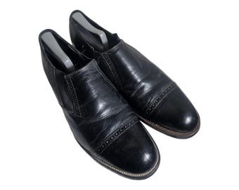 Men Vintage Black Leather Loafers By Stanley Blacker Size 9.5M/Men Dress Shoes/ Stanley Blacker Black Leather Tassel Kiltie Loafer Men main image 4
