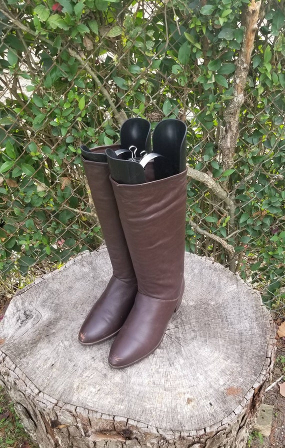 Sz 6.5 Vintage Riding Boots By Laura Scott/ Genuin