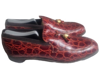 Vtg Nettleton Men’s Size 9.5  Black Alligator/Croc Gold Tassel USA Loafer Shoes Nettleton | Shoes | Nettleton Mens Black Leather Tassel  main image 4