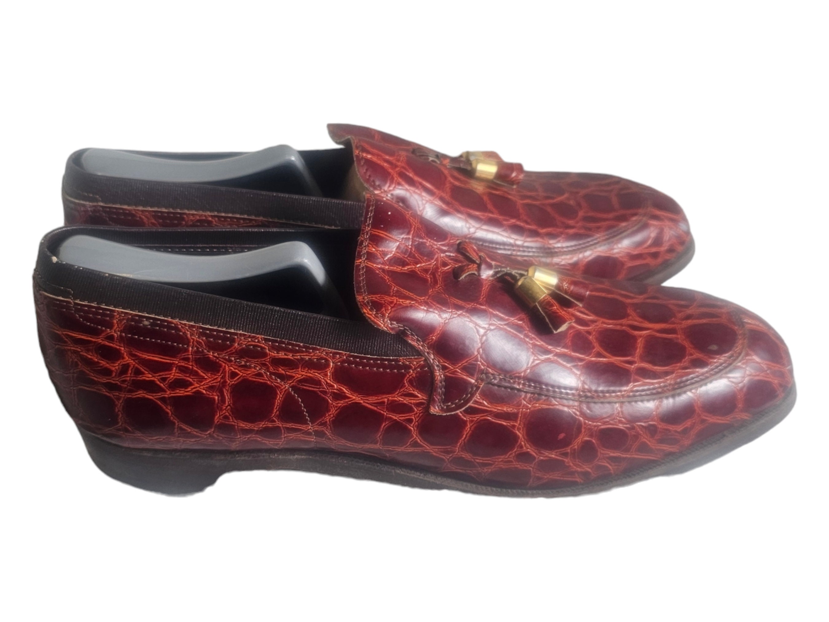 Nettleton USA Alligator Print Tassel Loafers - Size 9/D  display picture 3