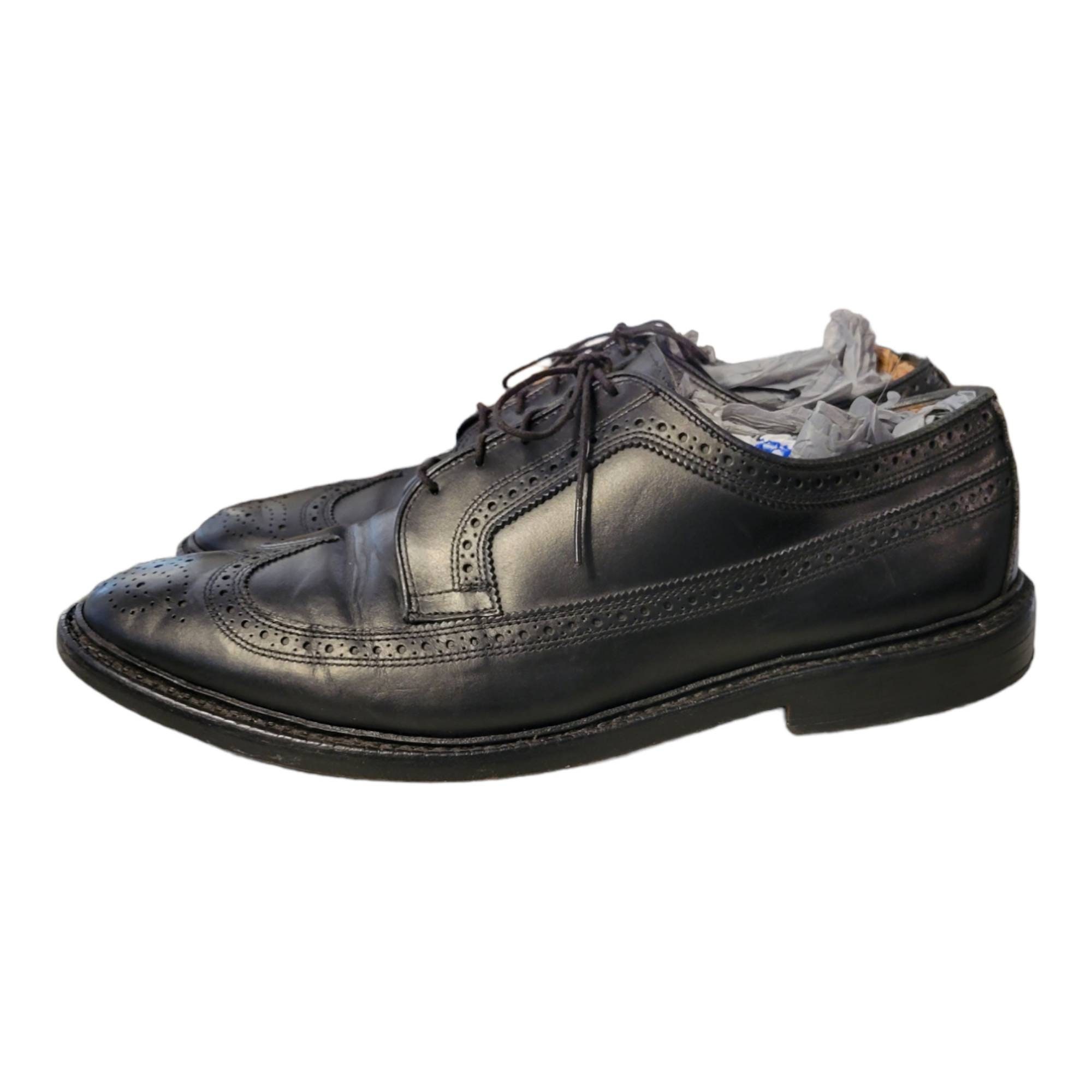 Vintage Allen Edmonds MacNeil Black Wingtip Oxfords Size 10.5 D USA Made Preppy Vintage Allen Edmonds Macneil Wingtip Oxford Dress Shoes  main image 3