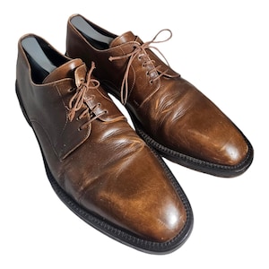 hugo boss brown dress shoes Dress Shoe Wholecut Oxford Plain Toe Brown Antique – Ace Marks