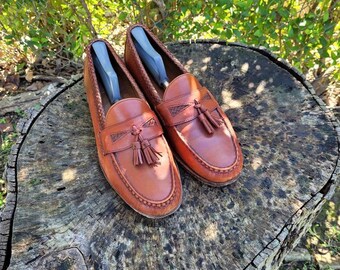 Mezlan Ruskin Cognac Genuine Leather Shoes Size 13 M Slip on  display picture 1