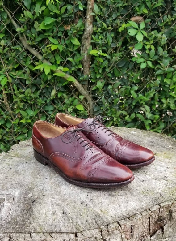 Sz 10 Vintage Loake 1880 Ledbury Oxford Cap Toe Dress Shoes/ Genuine Leather Italian Made Shoes
