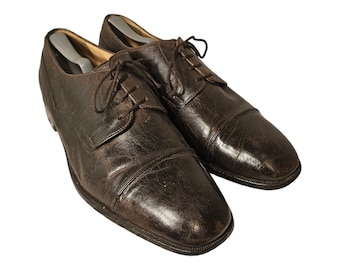 Vintage BALLY Prestige Brown Leather Oxford PARAWET Shoes  display picture 1