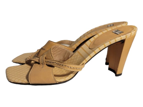 Stuart Weitzman Open Toe Slides Size 6/ Leather S… - image 3