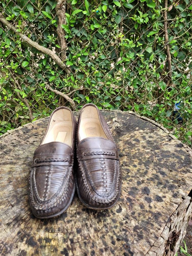 デザイン◎ 90s~ Vintage Woven Leather Loafers デザイン◎ 90s~ Vintage Woven Leather Loafers