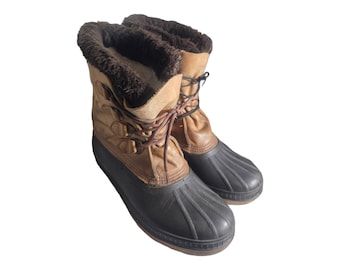 Vintage Duck Boots Eddie Bauer Mens 10 Winter Boots Leather 