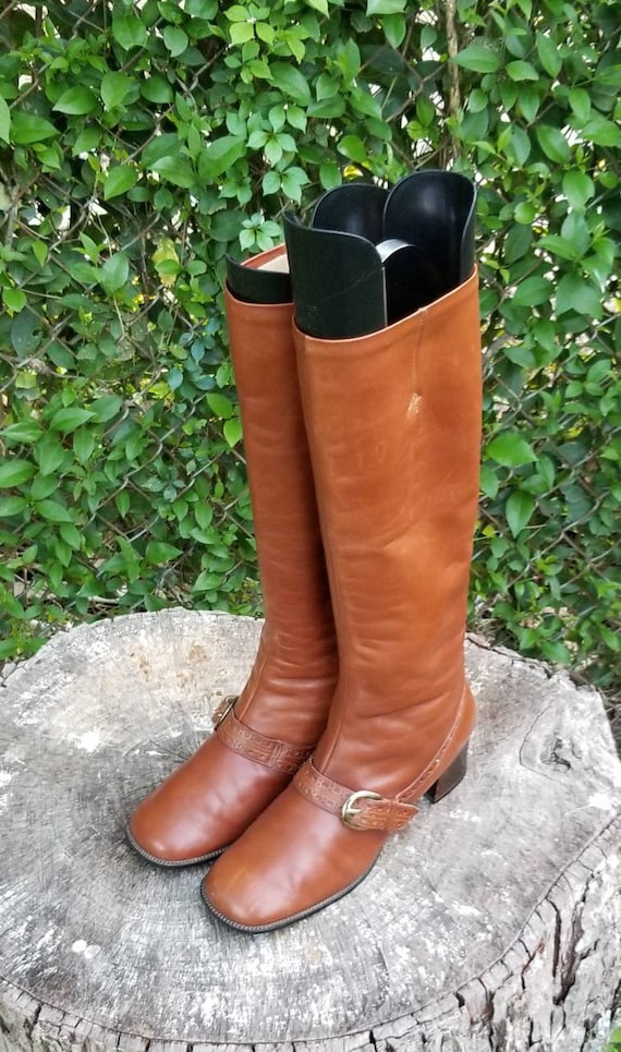Sz 9.5 Vintage Riding Boots/Genuine Leather Boots/