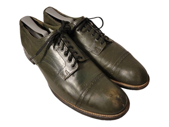 Size 9 vintage 1970s grey shoes - mens genuine dr… - image 8
